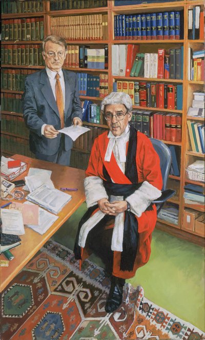 Mr Justice Moses with his Clerk John Furey, 2000 by Vincent Yorke